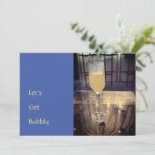 シュワシュワ輝くシャンパンパーティー招待状 招待状 (スタンド正面)