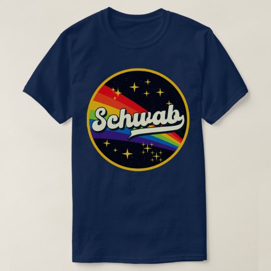 シュワブレインボーイン宇宙ヴィンテージスタイル Tシャツ (デザイン正面)