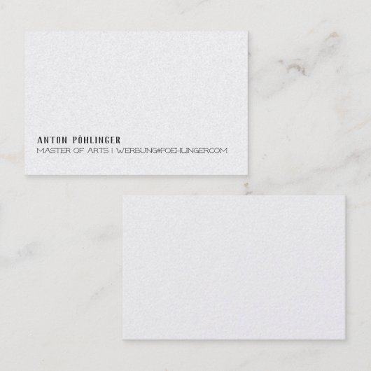 シュワルツ・ウェイスのミニマリスムスvisitenkarte 名刺 (正面/裏面)