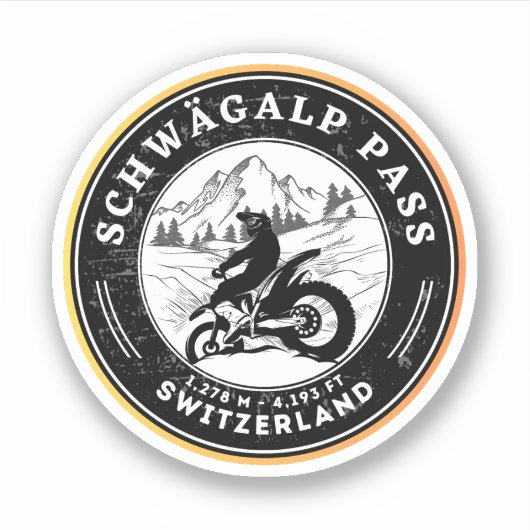 シュヴァガルパススイスアルプスのモーターサイクルツアー シール (正面)