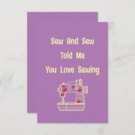 シューとシューは私にあなたを愛する裁縫 サンキューカード (正面/裏面)