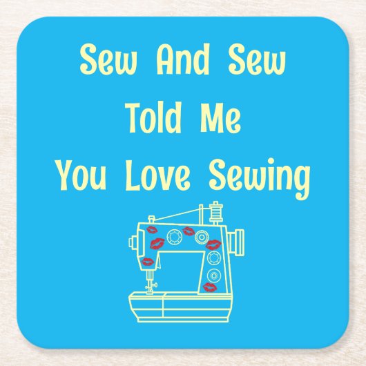 シューとシューは私にあなたを愛する裁縫 スクエアペーパーコースター (正面)