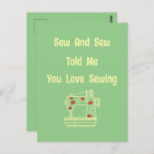 シューとシューは私にあなたを愛する裁縫 ポストカード (正面/裏面)