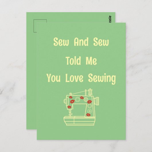 シューとシューは私にあなたを愛する裁縫 ポストカード (正面/裏面)