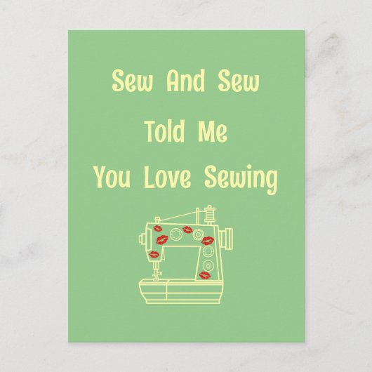 シューとシューは私にあなたを愛する裁縫 ポストカード (正面)