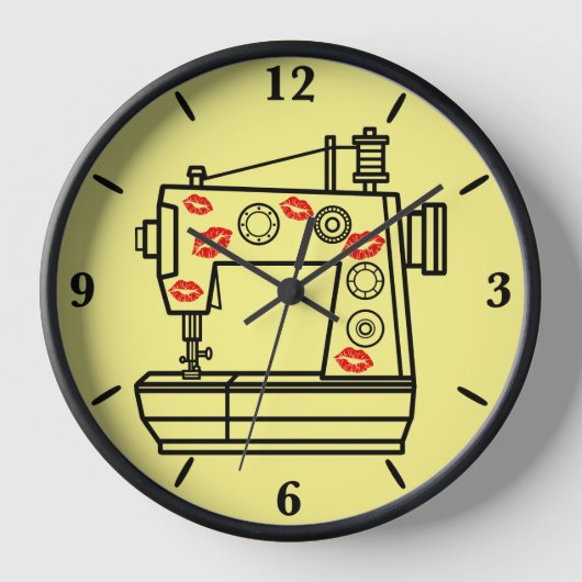 シューとシューは私にあなたを愛する裁縫 壁時計 (正面)