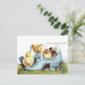 シューのヴィンテージイースターカードの雛 シーズンポストカード (スタンド正面)