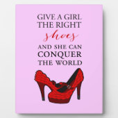 シューアホリック与え女の子は右の靴。 フォトプラーク (正面)