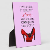 シューアホリック与え女の子は右の靴。 フォトプラーク (側面)