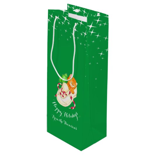 シューアートの名前でキュートな子猫クリスマス抱き枕 ワインギフトバッグ (正面アングル)