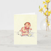 シューカード付きヴィンテージベビー カード (黄色い花)