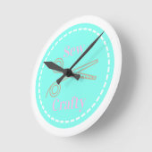 シュークレフティパステルピンクグレーアクア ラウンド壁時計 (傾斜)