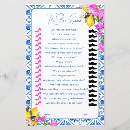 シューゲームブライダルシャワーゲーム (正面)