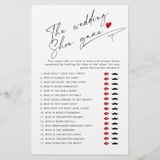 シューゲー結婚ムのスクリプトブライダルシャワーゲーム (正面)