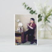 シューシャインボーイ遊フルートと彼の犬 ポストカード (スタンド正面)