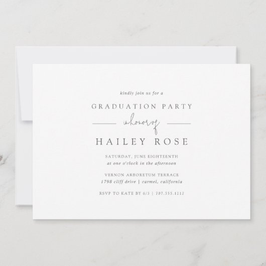 シューストライプル |写真数々の卒業パーティー 招待状 (裏面)