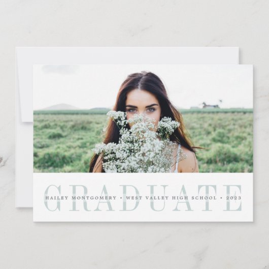 シューストライプル | 2つの写真の卒業 案内状 (正面)