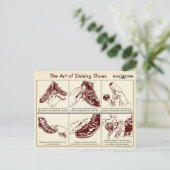 シューズのシャイン図解入りの、写真付きの方法ガイド葉書 ポストカード (スタンド正面)