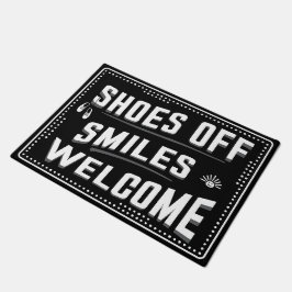 シューズオフスマイル歓迎の素敵なメッセージ ドアマット