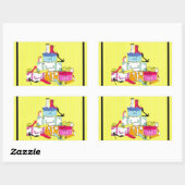 シューズシューズシューズ&ラゲッジキュートカラフルデザイン 長方形シール (シート)