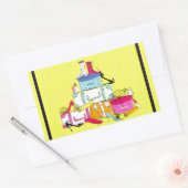 シューズシューズシューズ&ラゲッジキュートカラフルデザイン 長方形シール (封筒)