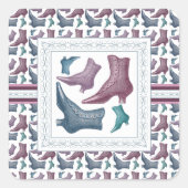 シューズストア、シューズ愛好家ヴィンテージブビクトリアンーツ スクエアシール (正面)