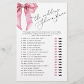 シューズ結婚ゲームピンクボウブライダルシャワーゲーム (正面)