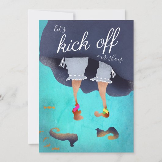 シューズ面白いハロウィーンパーティーアクアをキックオフ 招待状 (正面)