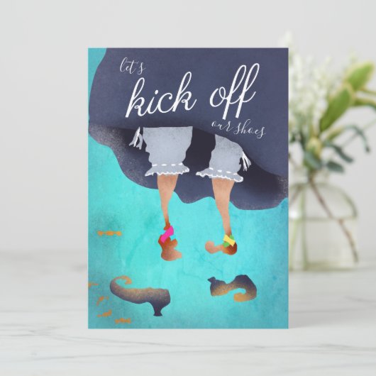 シューズ面白いハロウィーンパーティーアクアをキックオフ 招待状 (スタンド正面)