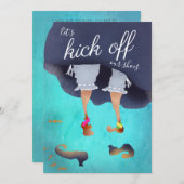 シューズ面白いハロウィーンパーティーアクアをキックオフ 招待状 (正面/裏面)