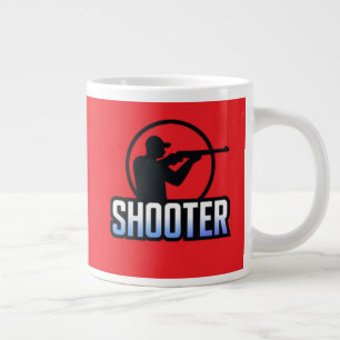 シューター - 神射手のシルエット プレミアムデザイン ジャンボコーヒーマグカップ