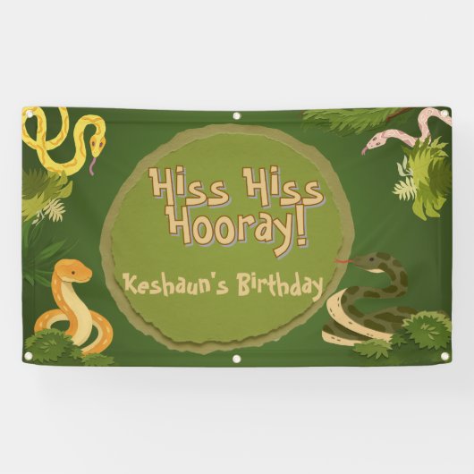シューッ万歳!ヘビのお誕生日おめでとう 横断幕 (横)