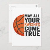 シュートが全て決まりますように！バスケおもしろTシャツ ポストカード (正面/裏面)