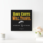 シュートを走行します持って下さい スクエア壁時計 (ホーム)