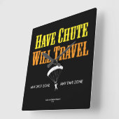 シュートを走行します持って下さい スクエア壁時計 (傾斜)