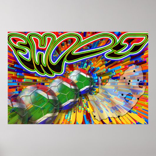 シュートゴールサッカーポスター ポスター (正面)