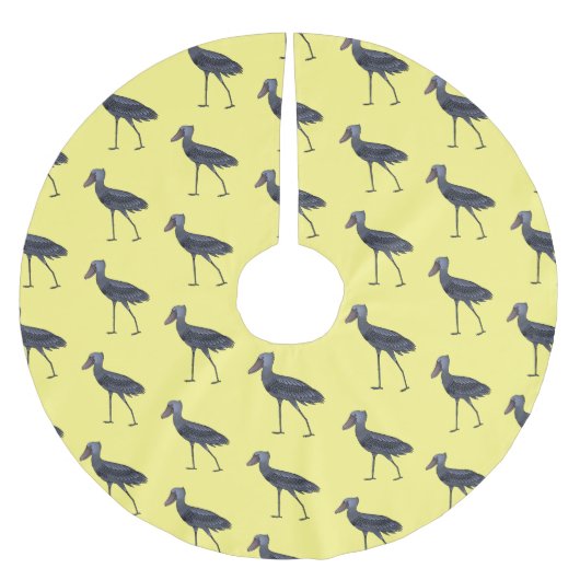 シュービル鳥の漫画イラストレーション ブラッシュドポリエステルツリースカート (正面)