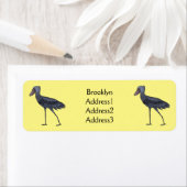 シュービル鳥の漫画イラストレーション ラベル (インサイチュ)