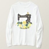 シューファンシーイエローフローラヴィンテージ裁縫機 Tシャツ (デザイン正面)