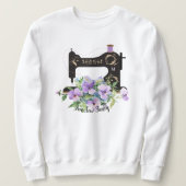 シューファンシーパープルフローラヴィンテージ裁縫機 スウェットシャツ (デザイン正面)