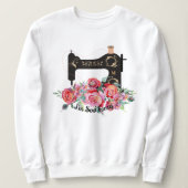 シューファンシーピンクフローラヴィンテージ裁縫機 スウェットシャツ (デザイン正面)