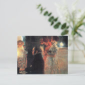 シューベートアットザピアノバイグスタフクリムト ポストカード (スタンド正面)