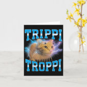 シュールなイタリアのブレインロットミーム トリッピー トロッピー キャット ファン カード (黄色い花)