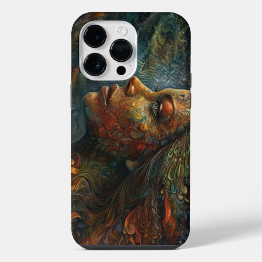 シュールなイラストの女神 iPhoneケース (裏面)