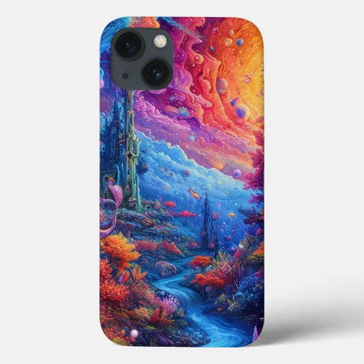 シュールなカラフルな夢の世界トリッピーな美意識アート Case-Mate iPhoneケース (裏面)