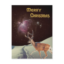シュールなクリスマスのトナカイが宇宙に