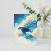 シュールなシャチの雲の森 ポストカード (スタンド正面)