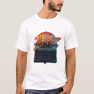 シュールなタイプライターガーデングラフィックTシャツ Tシャツ