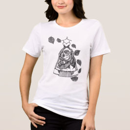 シュールなバラのドレス ラインアート 植物学 グラフィックTシャツ トライブレンドTシャツ