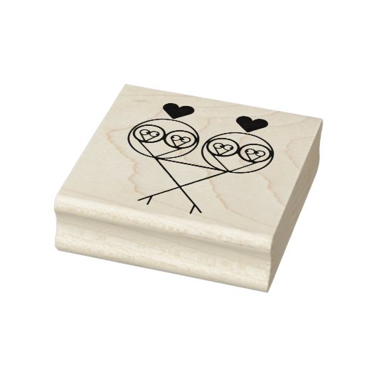 シュールなフラクタルラブバード木彫りスタンプ ラバースタンプ (スタンプ)